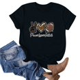 thumbnail image 1 of Blouses pour Femmes Mode pour Femmes Imprimé Manches Courtes Blouse Ample T-Shirt Drôle à Col Rond Hauts, 1 of 1