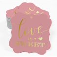 thumbnail image 2 of Inkdotpot Pack Of 50 Love Is Sweet Wedding Paper Tags DIY Craft Bracket Shape Real Gold Foil Hang Tags, 2 of 6