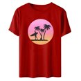 thumbnail image 3 of Birdeem Fashion Woman Print Round-Neck Short Sleeve T-Shirt Printing Loose Blouse Tops, 3 of 4