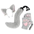 thumbnail image 2 of yingyy Cat Ear and Tail Set Cute for Stage Performance Prom Animals Themed Parties black grey, 2 of 5