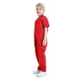 thumbnail image 3 of TOPTIE Combinaison pour Garçon Combinaison de Mécanicien pour Enfant Costume d'Halloween Combinaison à Manches Courtes-Rouge-9/10a, 3 of 7