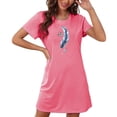 thumbnail image 4 of Mefallenssiah Chemise de Nuit Courte Surdimensionnée pour Femmes Mode Imprimé Poitrine Manches Courtes, 4 of 8