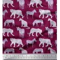 thumbnail image 1 of Soimoi Red polyester Crepe Fabric Tiger,Leopard & Wild Animal Print Fabric by The Yard 42 Inch Wide, 1 of 1
