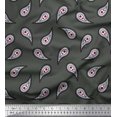 thumbnail image 1 of Soimoi Grey Rayon Fabric Floral & Paisley Printed Fabric 1 Yard 42 Inch Wide, 1 of 3