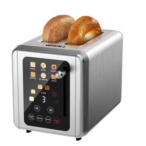 WHALL&reg; Touch Screen Toaster 2 Slice, Stainless Steel Digital Timer Toaster, 6 Bread Types & 6 Shade Settings, Smart Extra Wide Slots Toasters With Bagel, Cancel, Defros