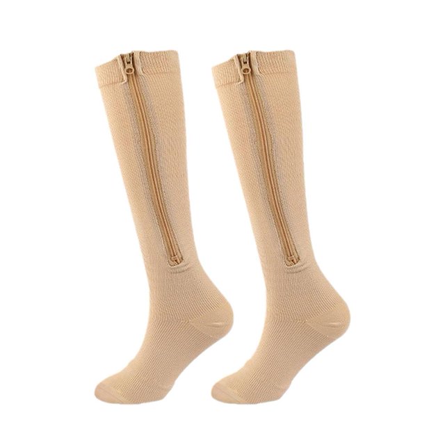 Unisex Compression Socks Pressure Sock Leg Support Zipper Nylon S1 U8R7