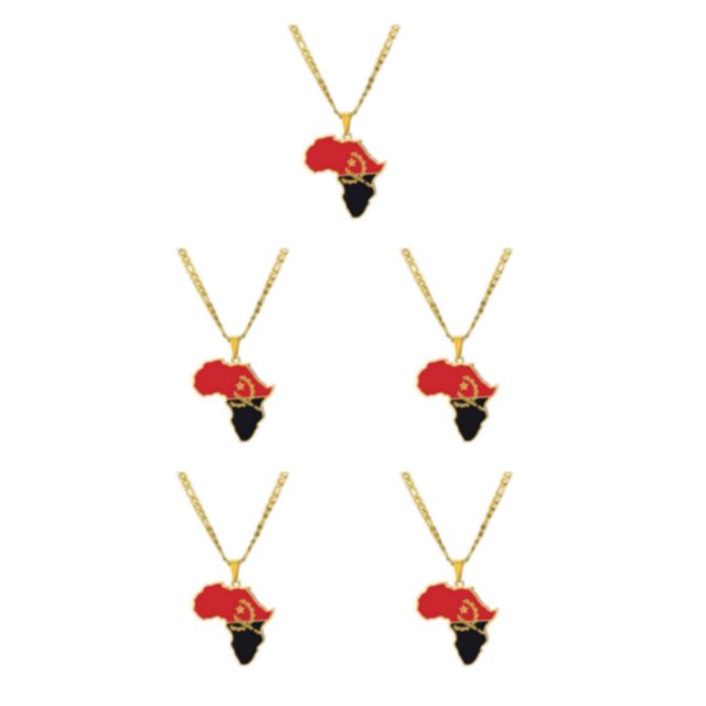 Maytalsory Collier Léger et Confortable avec Pendentif Africa Map Angola 5Set