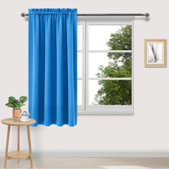 Nilvkv Curtains Heat Insulation Energy Saving Bedroom and Kitchen Curtains Scandinavian Solid Color Silk Curtains(37.8x53.9in)