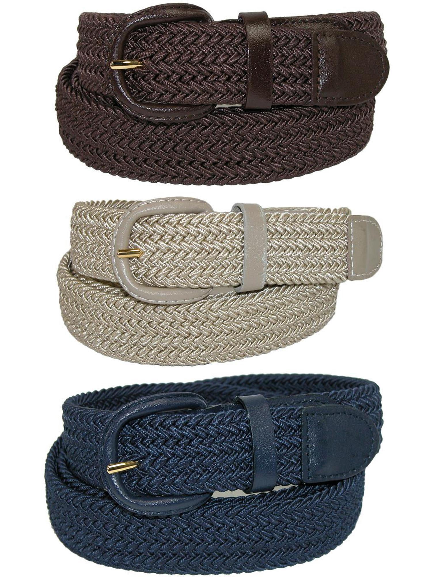 CTM® Ceinture Tressée Élastique Extensible (Lot de 3 Couleurs) (pour Hommes)