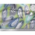 thumbnail image 2 of Soimoi Georgette Viscose Fabric Leaves & Feather Decor Fabric Printed Yard 42 Inch Wide, 2 of 3