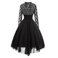 thumbnail image 4 of Ketyyh-chn99 Robes Élégantes pour Femmes Femme Robe de Soirée Élégante Manche à Volants Jupe Évasée à Étages Mini Robe Noir,P, 4 of 4