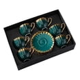 thumbnail image 3 of Abbracc 6 Set Ceramic Coffee Mug with Saucer Coffee Cups with Handle for Home Office, 3 of 9