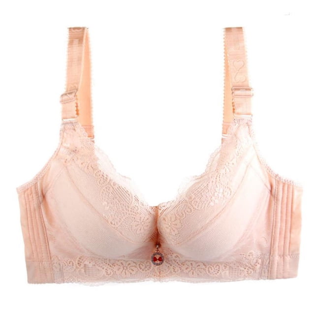 B91xZ Womens Satin Minimizer Bra Full Coverage Plus Size Non Padded Wireless Minimizer Bra,Beige 42B
