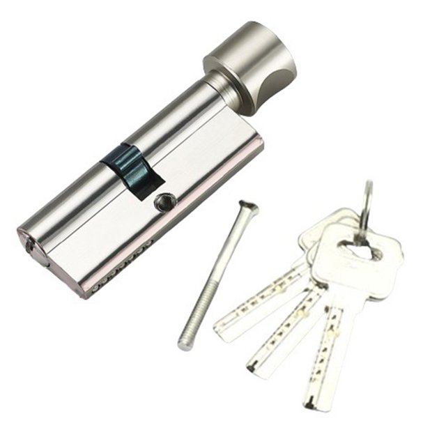 70mm Aluminum Lock Knob Cylinder Anti-theft Door Lock Core with 3 Keys 1 Screw