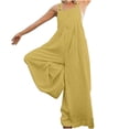 thumbnail image 2 of CEHVOM Womens Fashion Retro Rompers Suspender Solid Jumpsuit Cotton Pants, 2 of 6