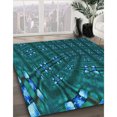 thumbnail image 3 of Ahgly Company Tapis d'Intérieur Lavable à la Machine, Carré, Transitionnel, Vert Sarcelle Moyen, Tapis de Zone, 5 Pieds Carré, 3 of 7