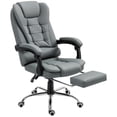 thumbnail image 1 of HOMCOM Executive Office Chair PU Leather Reclining Chair with Arms Grey, 1 of 10