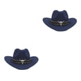 thumbnail image 4 of Decodeary Western Outback Cowboy Hat Channel Inner Cowboy Classic Hat Large Brim Provides dark blue 2Set, 4 of 6