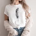 thumbnail image 2 of Plebaso T-Shirt Imprimé pour Femme Décontracté à Manches Courtes, T-Shirt Graphique à Col Rond, T-Shirts Amples d'Été 2025, 2 of 4