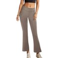 thumbnail image 2 of Innerwin Pantalons Harem Taille Haute pour Femmes Pantalons de Course Jambes Larges Extensibles Kaki 3TG, 2 of 4