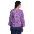 thumbnail image 4 of Moomaya Haut à Manches Longues Imprimé avec Patte de Boutonnage, Col Rond, Tunique d'Été Décontractée pour Femme, 4 of 5
