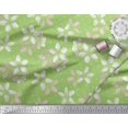 thumbnail image 2 of Soimoi Green Poly Georgette Fabric Dot & Floral Printed Fabric 1 Yard 52 Inch Wide, 2 of 3