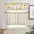 thumbnail image 1 of Yellow Bee Sunflower Summer 3-Piece Kitchen Curtain Set, Rod Pocket Kitchen Curtain Valance and Tiers Set, Washable Drape Window Treatment Set, Seasonal Spring, 1 of 5