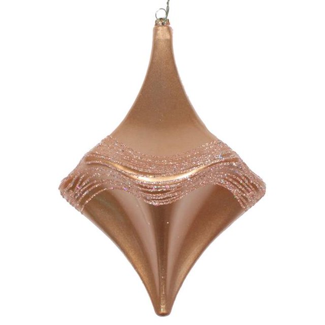 Vickerman MT194080D 8 in. Cafe Latte Candy Glitter Drop Ornament