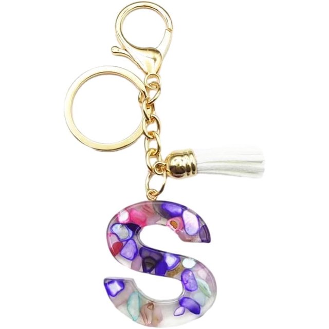 Letter Keychain,26 Letters A-Z Decorative Letter Keychain,Name Keychain for Women Girls Men Teenager Gift