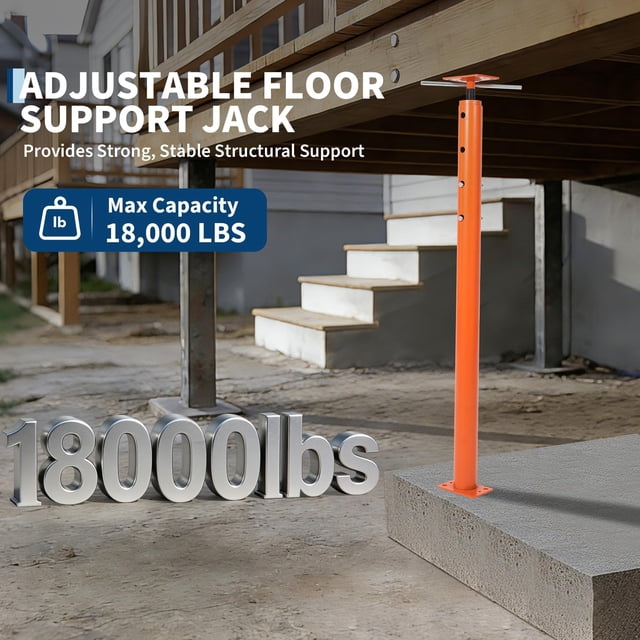 AKDSteel 2 Pack Jack Post, House Floor Jack With Adjustable Height Range, 18000 Lbs Lifting Capacity For Joist Beam Leveling And Basement Lifting Applications