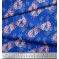 thumbnail image 3 of Soimoi Blue Cotton Duck Fabric Cage & Roses Floral Print Fabric by Yard 56 Inch Wide, 3 of 6