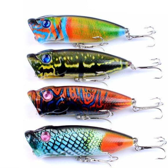 HLONK Leurres de Pêche à l'Achigan Appâts Nageurs Leurres de Pêche en Haut de l'Eau Appâts Durs pour l'Achigan Yeux 3D Swimbait Réaliste Leurres de Pêche pour Eau Douce Eau Salée