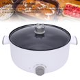 thumbnail image 4 of Hot Pot Electric with Steamer, 1000W Electric Pot with Steaming Basket Multifunctional Non Stick Electric Skillet Electric Cooker with Power Control for Cooking Stewing Steaming, 4 of 7