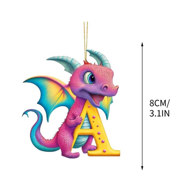 English 26 Letters Flying Baby Small Pendant Flat Acrylic Car Pendant Home Decoration Pendant