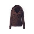 thumbnail image 1 of Tralilbee Nouveau Chandail à Capuche à Manches Longues à Fermeture Éclair pour Femme, Mode Automne et Hiver, Polyvalent, Multicolore, à Fermeture Éclair Diagonale, à Col en V, à Capuche pour Femme, 1 of 2