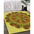 thumbnail image 3 of Ahgly Company Tapis d'Intérieur Lavable à la Machine, Carré, Transitionnel, Brun Selle, Tapis de Zone, 3 Pieds Carré, 3 of 7