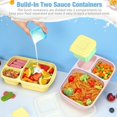 thumbnail image 5 of NAOJIE 3 Compartment Lunch Container & Reusable Snack Containers & Microwave and Dishwasher Safe(Beige),Bento Box,Lunchable Container,Snack Containers for Kids, 5 of 5