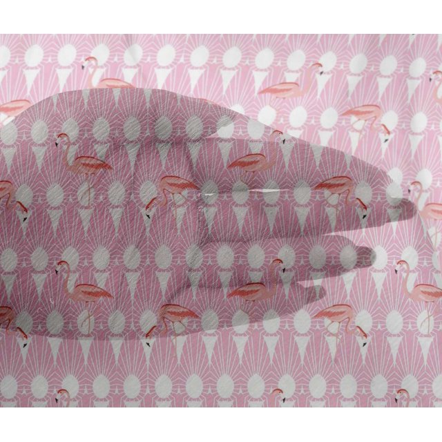 oneOone Viscose Chiffon Fabric Geometric & Flamingo Bird Fabric Prints by Yard 42 Inch Wide