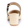 thumbnail image 3 of BLISSFUL STEP Women's Pointy Toe Block Heel Dress Mules Pumps Beige Pink 5, 3 of 8