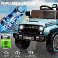 thumbnail image 4 of 12V Ride On Truck Car,Battery PoweRed Electric Vehicle Toy with Parent Remote Control,Spring Suspension,3 Speeds,LED Light,Music & Horn,Electric Cars Gift for Boy Girl,Blue, 4 of 5