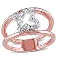 thumbnail image 1 of Miabella Diamond-Accent Rose Rhodium-Plated Sterling Silver Openwork Butterfly Ring, 1 of 5