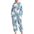 thumbnail image 2 of Pyjama une Pièce Floue, Élégant Doux Pyjama Chaud Combinaison pour la Maison, 2 of 5