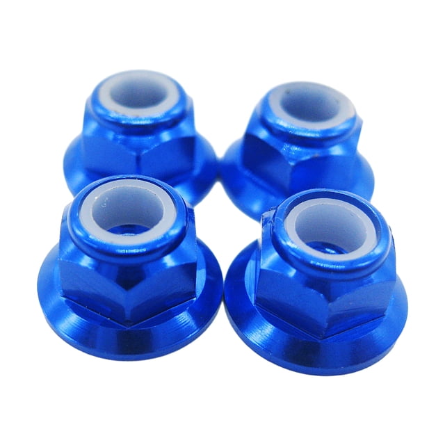 fastboy 4pcs/set Aluminum Alloy Nylon Wheel Lock Nut For 1/10 Axial SCX10 Crawler Crawler S Durability Dark Blue 1Set