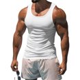 thumbnail image 2 of Innerwin Muscle Chemises Scoop Cou Hommes Été Hauts Sport Couleur Unie Léger Réservoir Blanc L, 2 of 3