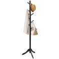 thumbnail image 1 of Costway Wooden Coat Rack Stand Entryway Hall Tree 2 Adjustable Height with 8 Hooks Black, 1 of 10