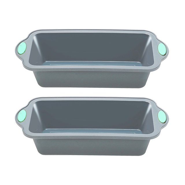 To encounter 9 Inch Silicone Bread and Loaf Pan, 2 Pack Food Grade Nonstick Silicone Molds for Baking Banana Bread, Meat Loaf, Pound Cake, with Metal Reinforced Frame More Strength