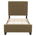 thumbnail image 4 of CorLiving Ellery Adult Twin Fabric Upholstered Platform Bed with Tufted Headboard and Slats, Clay Brown, 4 of 9