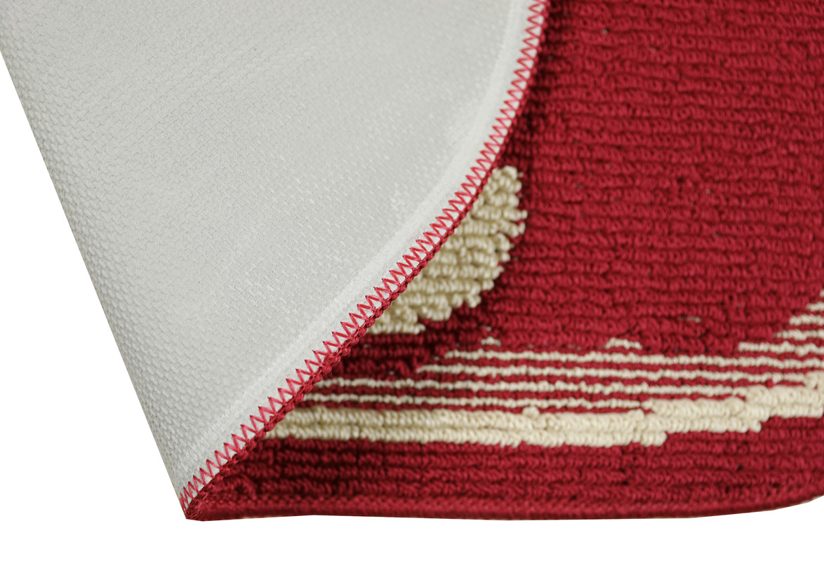 Décor Luxe Antidérapant Dos en Caoutchouc Sécurité Absorbant l'Eau Doux Durable Tissé Moelleux Tapis de Couloir Tapis de Sol Intérieur Cuisine; Design Pomme Rouge Forme Oblongue; 20 x 48 Pouces
