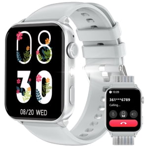 IOWODO Smart Watch pour Hommes Femmes Compatible avec iPhone Téléphone Samsung Android 1.91 écran pleine touche de pouce IP68 Piste de fitness imperméable Bluetooh