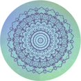 thumbnail image 1 of Ahgly Company Machine Washable Indoor Round Transitional Steel Blue Area Rugs, 3' Round, 1 of 7